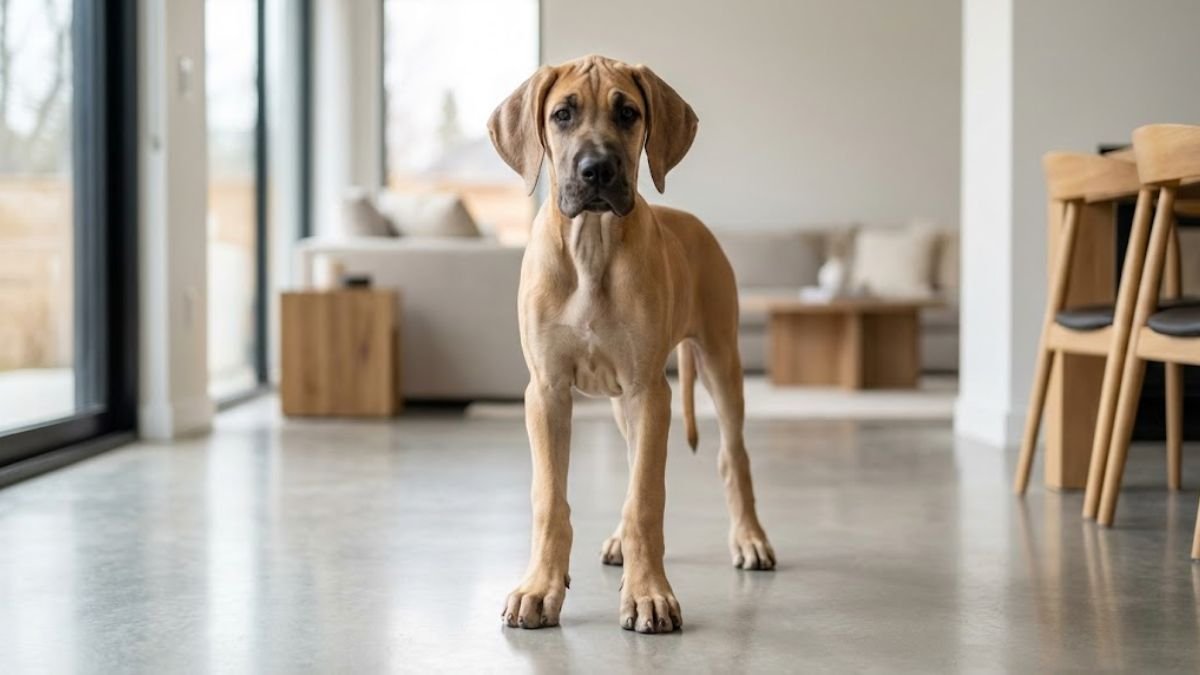 Great Dane puppy for the Great Dane weight guide